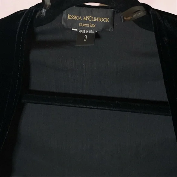 Jessica McClintock - Y2K - Jet Black Velvety Formal Cropped Shrug Cover Sweater - Picture 3 of 5